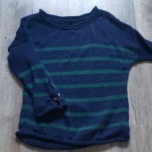 MINE Knit Sweater striped New Navy Green GUC